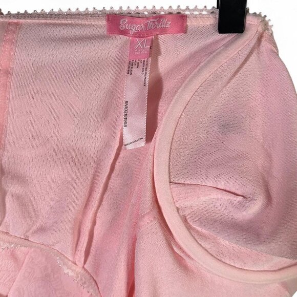 Dolls Kill Sugar Thrillz Bustier Corset in Rose Pink - Picture 3 of 6